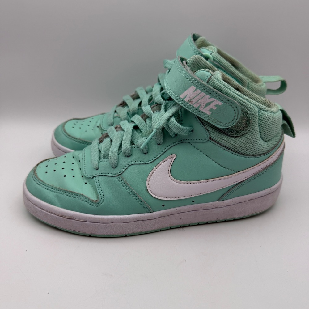 Nike Court Borough Mid 2 Mint Green‎ Sneakers High Top Shoes Kids Size 5.5Y